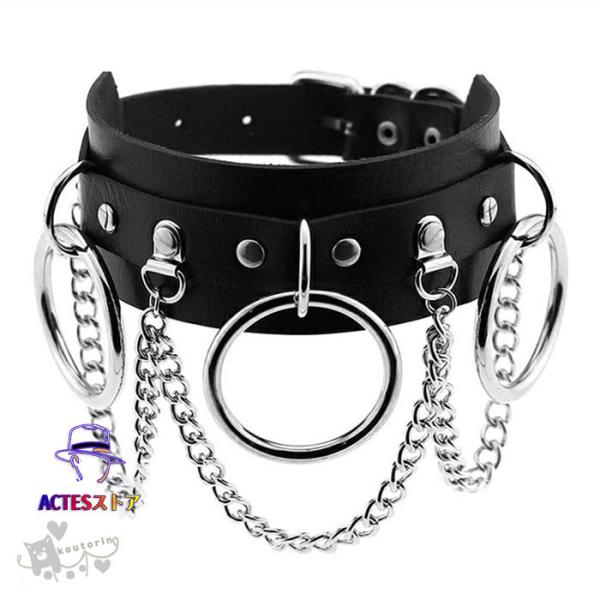 チョーカー 即納 黒 首輪 ネックレス パンク ロック V系 ゴスロリ コスプレ イベント ダンス衣...