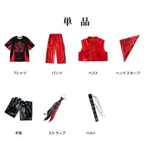 メタリック 赤 黒 キッズダンス衣装 ヒップホ...の詳細画像3