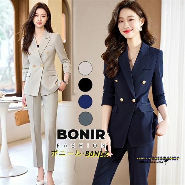 ママスーツ 2点セット 卒服 入学式 パンツ スカート 体型カバー ジャケット おしゃれ セレモニー...