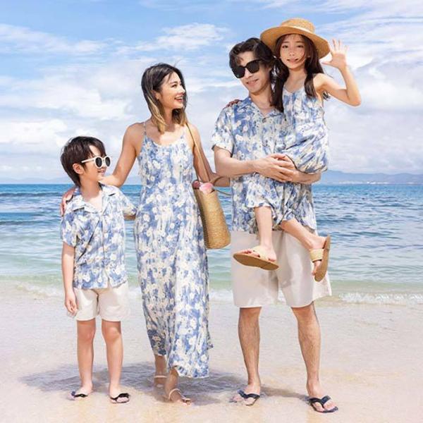 親子 ペアルック 親子コーデ 夏服 親子ペア 衣装 カップル 民族風 花柄 夏服 ハワイ旅行 ボヘミ...