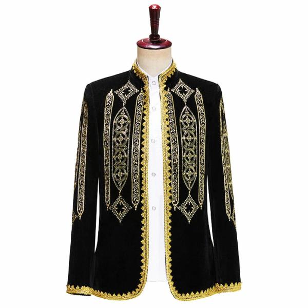 メンズジャケット 宮廷風 ステージ衣装 刺繍 ジャケット コート 歌手 結婚式 イベント 発表会 演...