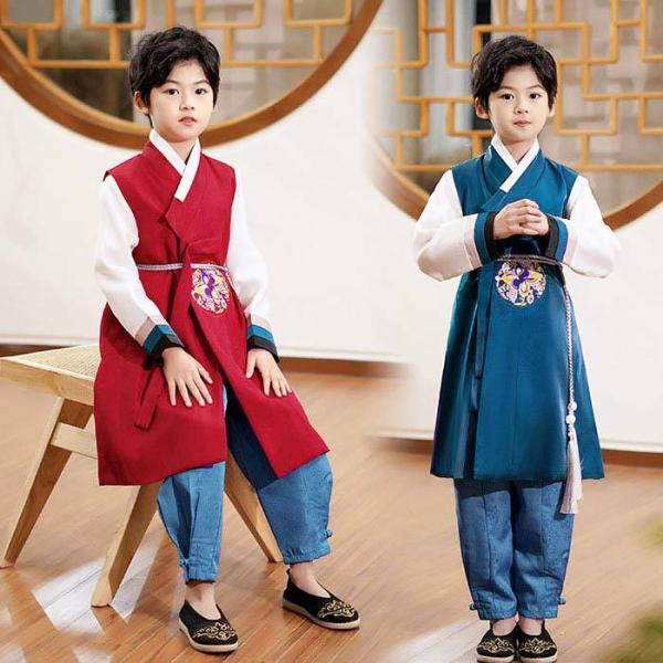 キッズ 韓服 チマチョゴリ 男の子 子供服 コスプレ衣装 韓国 朝鮮民族衣装 長袖 上下セット トッ...