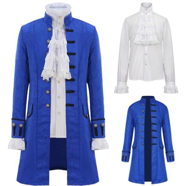 メンズタキシードコート ハロウィン王子様 貴族 伯爵 コスプレ衣装 欧米風 立ち襟イベントコスプレ衣...