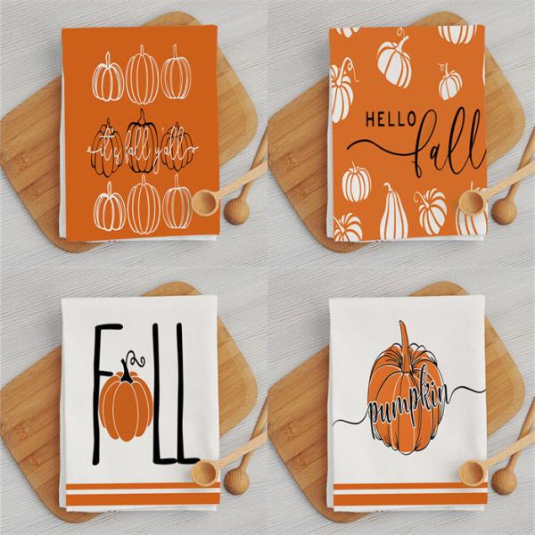 ハロウィン 4枚セット キッチンタオル キッチンクロス ふきん 台拭き 食器拭き 手拭きタオル キッ...