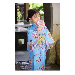 水色 青 ピンク 桜柄 女の子 浴衣 セット ...の詳細画像3
