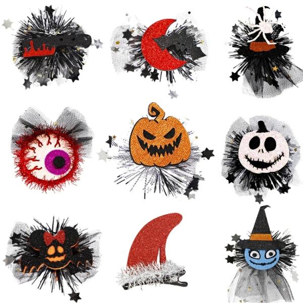 ハロウィン ヘアピン 飾り 2点セット 子供用 大人用  ヘア アクセ 蜘蛛 カボチャ 万聖節  文...