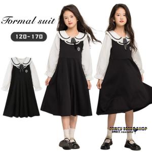 入学式 ワンピース 女の子 子供服 フォーマル 入学式 フェイクレイヤード 重ね着風 卒業式 ワンピース お葬式 法事 結婚式 可愛い おしゃれ 子ども 小学生 中学