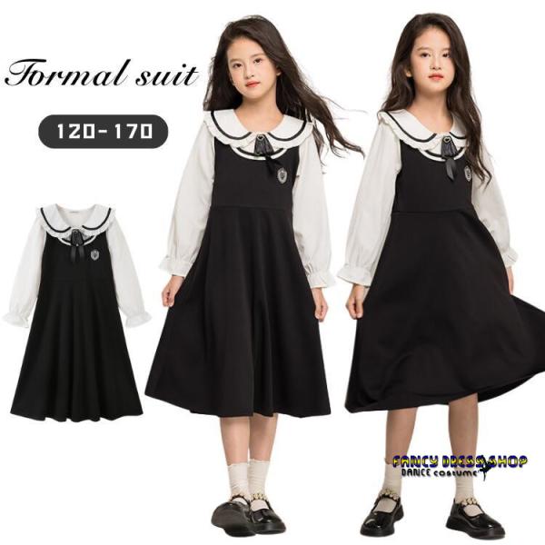 入学式 ワンピース 女の子 子供服 フォーマル 入学式 フェイクレイヤード 重ね着風 卒業式 ワンピ...