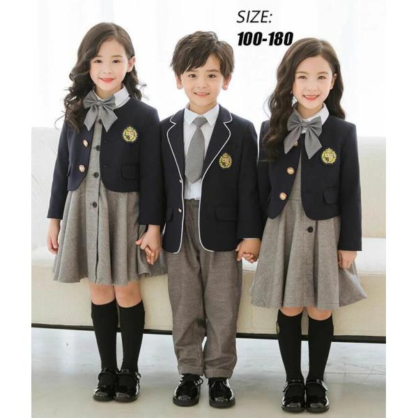 キッズ フォーマルスーツ 子供 スーツ 5点セット 男の子 女の子 子供制服 卒業式 入学式 ワンピ...