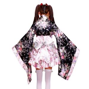花魁 着物コスプレ メイド 桜 和風柄 浴衣 ...の詳細画像3