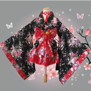 花魁 着物コスプレ メイド 桜 和風柄 浴衣 ...の詳細画像4