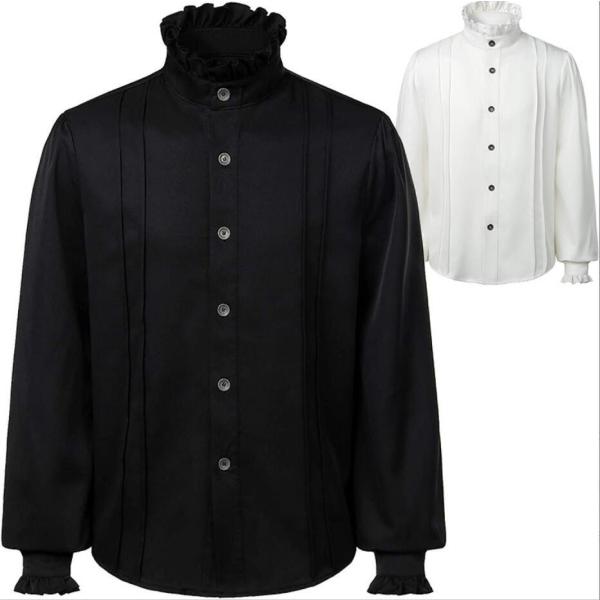 メンズハロウィンコスプレ衣装 男性シャツ パンクシャツ コスチューム仮装  レトロシャツ 暗黒シャツ...