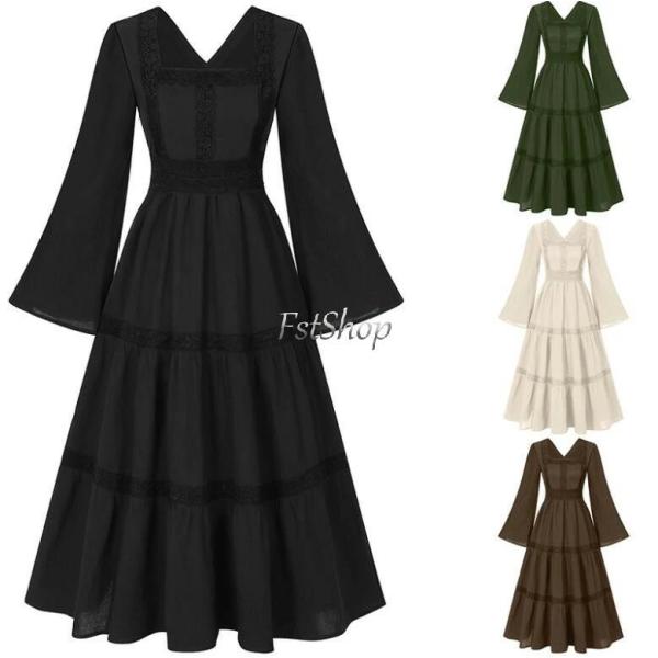 演出服ヨーロッパ風ワンピース  ヨーロッパ中世 レディース中世紀ハロウィンワンピース 発表会 舞台服...