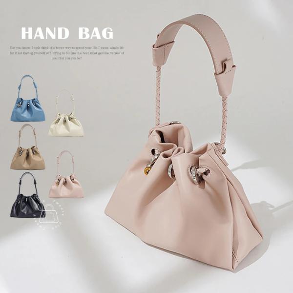 本革 ハンドバッグ レディース ショルダーバッグ 巾着バッグ 手提げ 肩掛け 斜めがけ バッグ レザ...