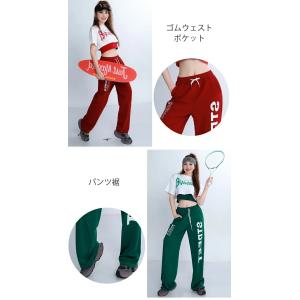 ジャズダンス衣装 赤 緑 レディース へそ出し...の詳細画像4