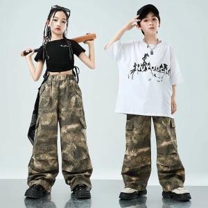 迷彩 黒 白 Tシャツ カーゴパンツ キッズ ...の詳細画像3