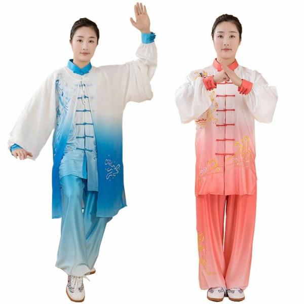 太極拳ウェア レディース メンズ 上下セット 太極拳服 男女兼用 太極拳 表演服 練習着 カンフー ...