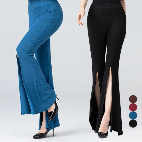 ベルボトム ダンス パンツ スプリット ジャズパンツ ヨガパンツ ダンス衣装 ラテンダンス レディー...