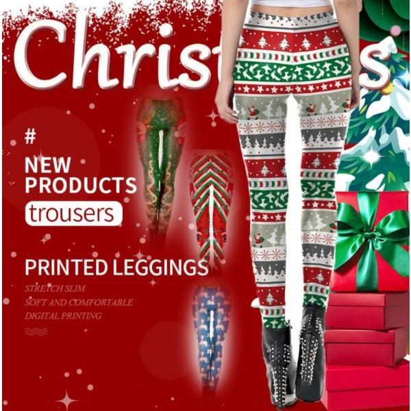 クリスマス衣裳 レギンス ヨガウェア レディース パンツ ズボン スキニーパンツ 欧米風 タイトパン...