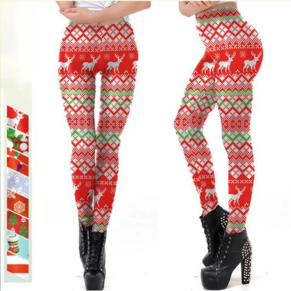レディース クリスマス衣裳 レギンス パンツ ズボン ヨガウェア スキニーパンツ 欧米風 タイトパン...