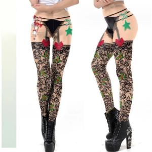 クリスマス衣裳 レギンス パンツ ズボン 欧米風 レディース タイトパンツ ボトムス 聖夜 ヨガパンツ ストレッチ付き ハイウエスト ヨガウェア スキニーパンツ コ｜FANCY DRESS SHOP