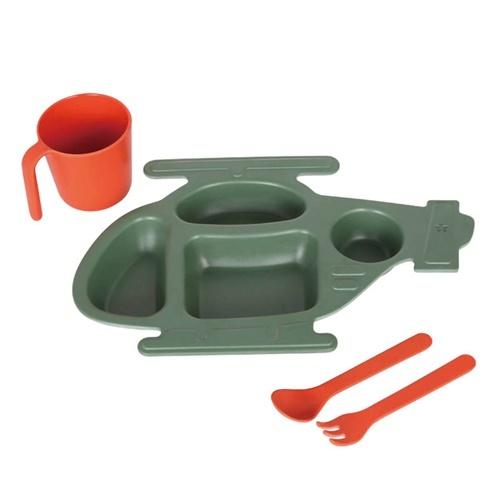 M&amp;B KIDS PLATE SET&apos;&apos;HELICOPTER&apos;&apos; K915-1274H YY AR3...