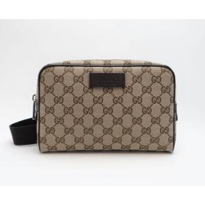 GGキャンバス GUCCI グッチ 29596 コスメポーチ ベージュ×ブラウン
