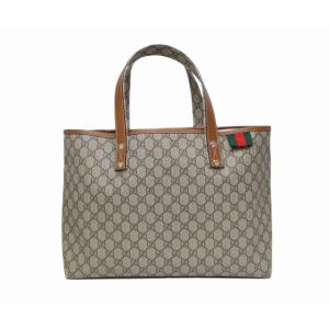 GUCCI グッチ 211134 GGプラス PVC シェリー トートバッグ ブラウン×ベージュ＜USED＞｜bossfull