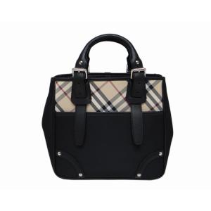 BURBERRY バーバリー チェック柄 ハンドバッグ トートバッグ ブラック＜USED＞｜bossfull