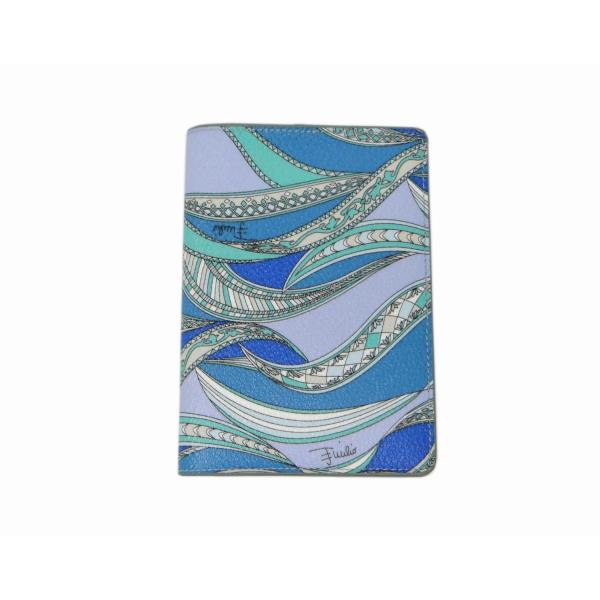 EMILIO PUCCI エミリオプッチ PVC×レザー パスポートケース カバー ブルー系＜USE...