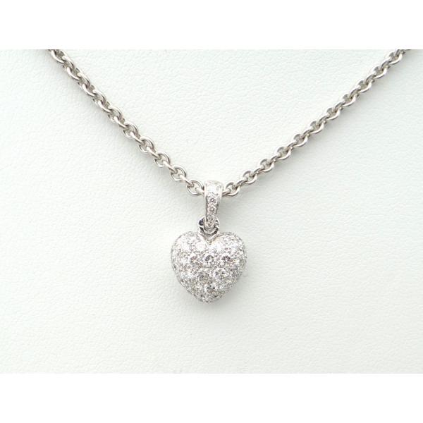 Cartier カルティエ ハート パヴェダイヤモンド ネックレス ペンダント 750WG＜USED...