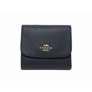 COACH コーチ F87588 レザー 三つ折り財布 ブラック＜USED＞【送料無料】