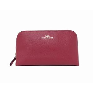 COACH コーチ F57857 クロスグレインレザー コスメポーチ ピンク＜USED＞【送料無料】｜bossfull