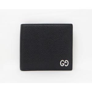 GG GUCCI グッチ 143384 GGキャンバス 二つ折り財布 ブラック＜USED