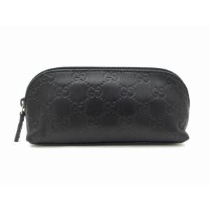 GUCCI グッチ 272367 グッチシマ レザー ポーチ ブラック＜USED＞【送料無料】｜bossfull