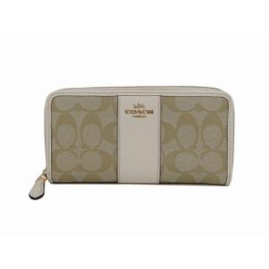 COACH（コーチ） F54630 シグネチャー ストライプ PVC ラウンド
