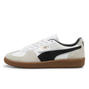 プーマ パレルモ レザー PUMA PALERMO LTH PUMA WHITE-VAPOR GRAY-GUM メンズ レディース スニーカー 396464-01｜bostonclub