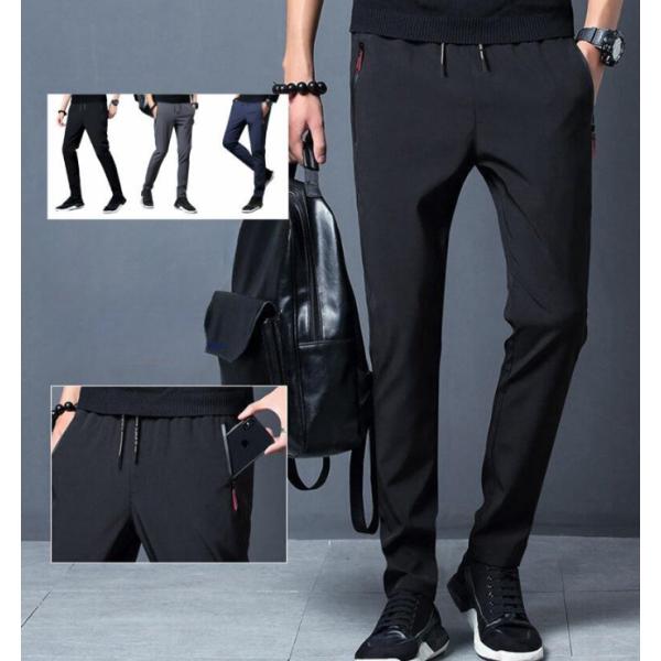 ゴルフズボン 速乾性 超薄氷シルク 弾性スリムパンツ メンズ ストレッチ ジョガーパンツ シンプルデ...