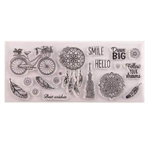 TAIYANBEST自転車フェザーシリコンクリアシールスタンプDIYスクラップブッキングエンボスフォトアルバム装飾紙カードクラフトアート手作りギフト漫