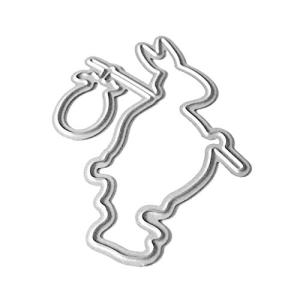 TAIYANBESTイースターバニーバッグメタルカッティングダイステンシルスクラップブッキングDIYアルバムスタンプ紙シルバー炭素鋼アルバムスタンプ
