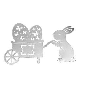 TAIYANBESTイースターバニーカートメタルカッティングダイステンシルスクラップブッキングDIYアルバムスタンプ紙スクラップブックスタンプシルバー