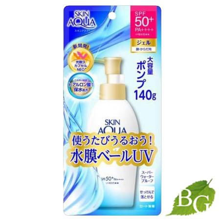 ロート製薬 スキンアクア スーパーモイスチャージェル ポンプ SPF50+ PA++++ 140g