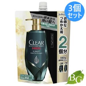 クリア CLEAR フォーメン トータルケア スカルプコンディショナー 600g 詰替×3個セット ...