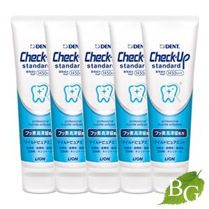 【当日発送】ライオン デント チェックアップ スタンダード (マイルドピュアミント) 135g×5本...