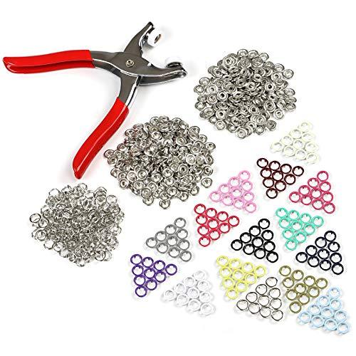 LIHAO プラスナップ アメリカンホックセット 150組 金属スナップボタン 9.5mm マルチプ...