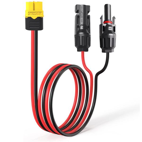 ソーラー充電ケーブルMC4 XT60ポート MC4コネクタ 変換アダプター ソーラーパネル ポータブ...