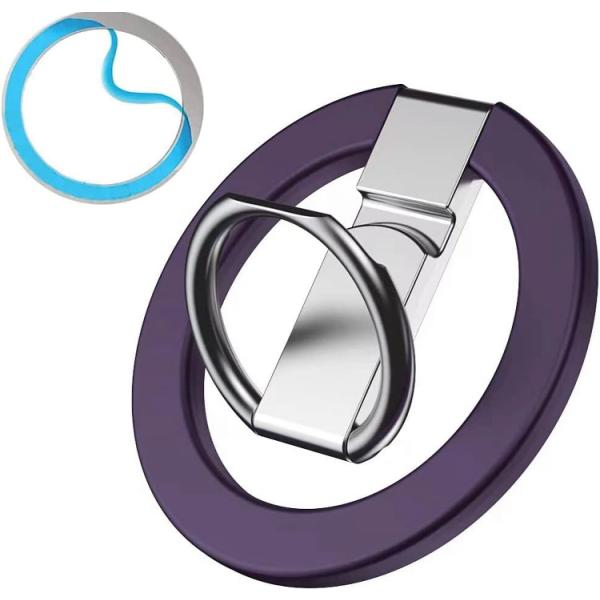 [BOEN]リング スマホ マグセーフリング パープル　オールメタル 超薄型 金属リンクホルダー ス...