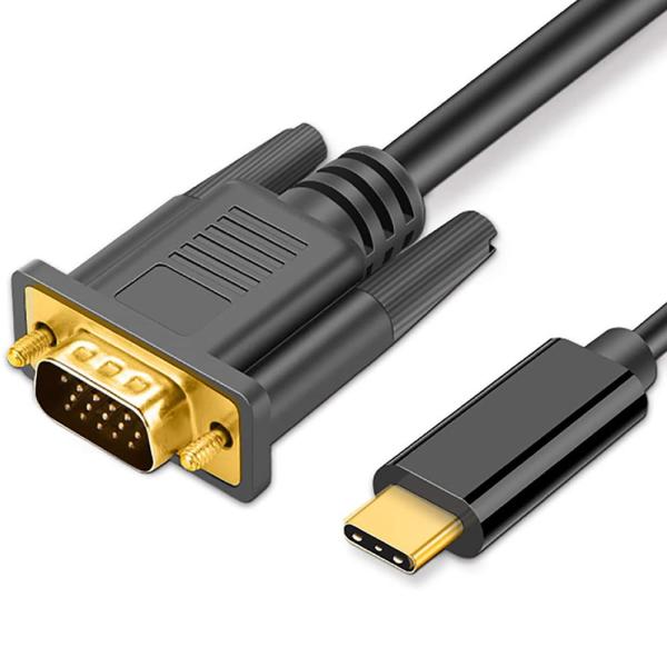TypeC to VGA 変換ケーブル 1.8m 変換アダプタ VGAオスタイプC Type C U...