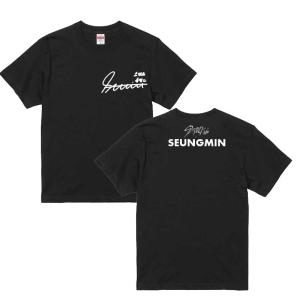 スンミン　Seungmin　ストレイキッズ　スキズ　男女兼用Tシャツ　ブラックTシャツ　黒T-シャツ　 ts0608-13｜bounceshop