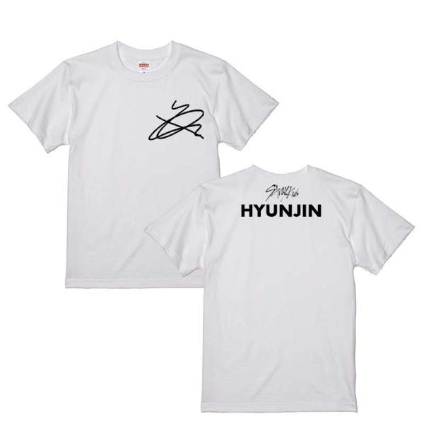 ヒョンジン　Hyunjin　ストレイキッズ　スキズ　男女兼用Tシャツ　ホワイトTシャツ　白T-シャツ...